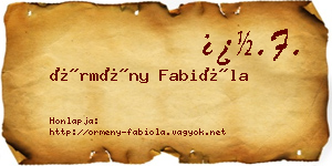Örmény Fabióla névjegykártya